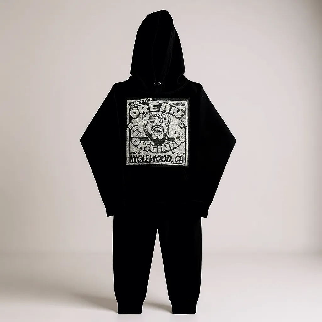 GDE x 777 White Chenille Patch Sweat Suit