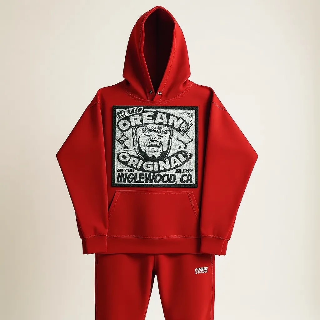 GDE x 777 White Chenille Patch Sweat Suit