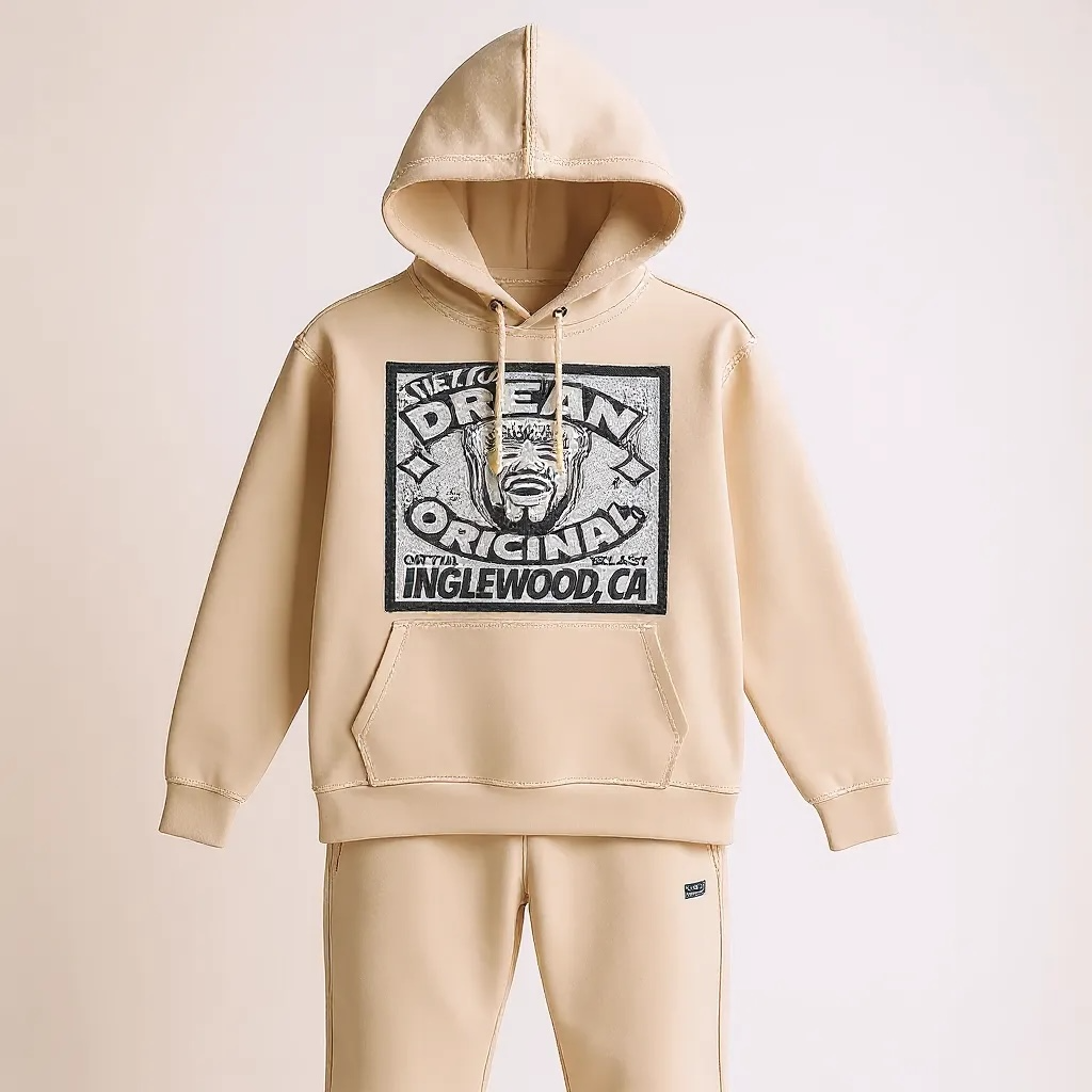 GDE x 777 White Chenille Patch Sweat Suit